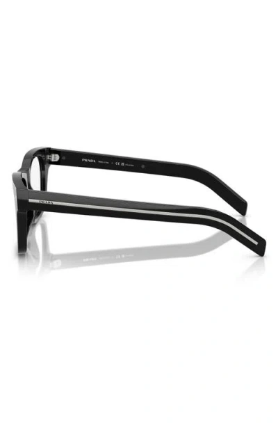 Prada 55mm Rectangular Blue Light Blocking Glasses In Black
