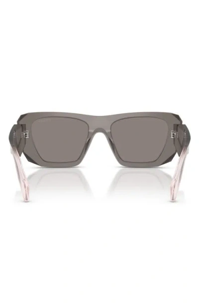 Prada Eyewear Rectangular Frame Sunglasses In Gray