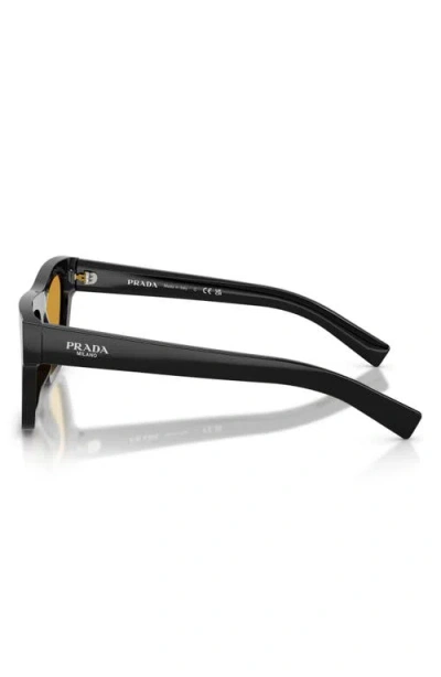 Prada 55mm Rectangular Sunglasses In Black