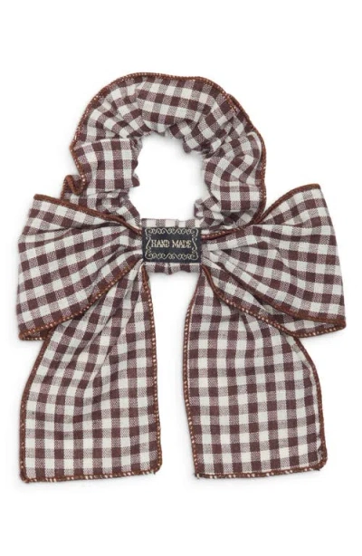 Natasha Plaid Bow Scrunchie In Multi