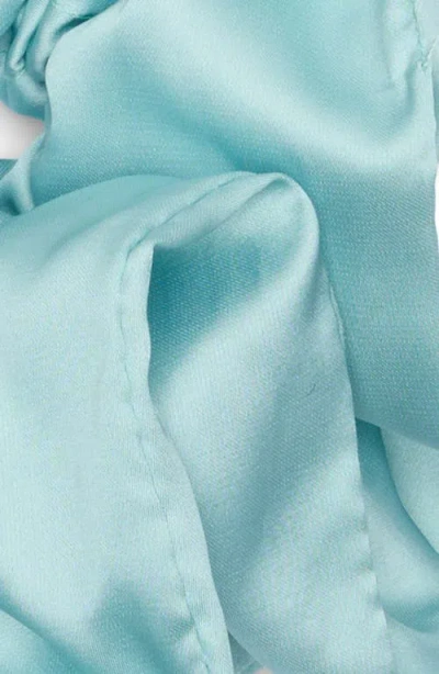 Natasha Oversize Satin Scrunchie In Blue