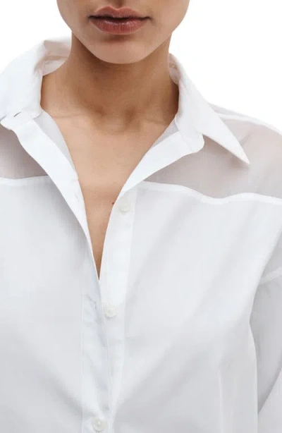 Rag & Bone Elly Short Sleeve Shirt In White