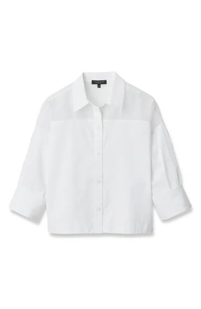 Rag & Bone Elly Short Sleeve Shirt In White
