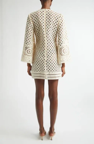 Zimmermann Indra Broderie Anglaise Cotton Mini Dress In Neutral