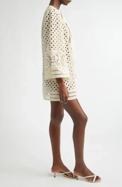 Zimmermann Indra Broderie Anglaise Cotton Mini Dress In Neutral