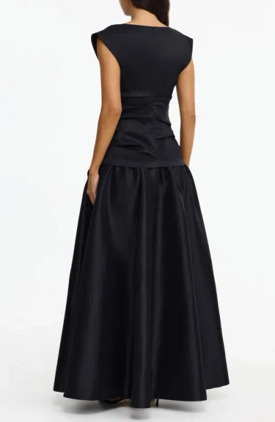 Acler Delph Flower-embellished Maxi Dress In Black