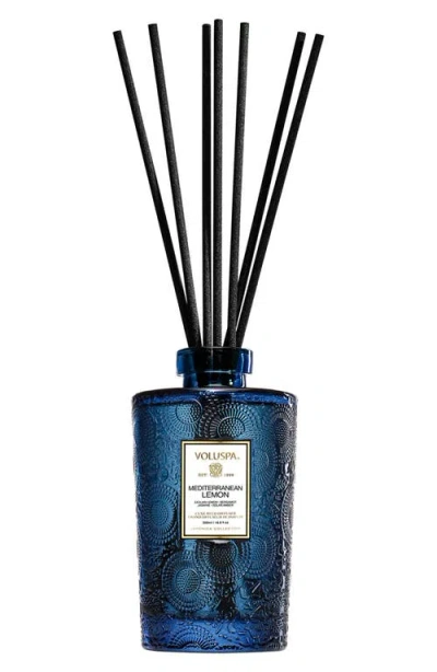 Voluspa Mediterranean Lemon Luxe Reed Diffuser In Blue