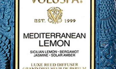 Voluspa Mediterranean Lemon Luxe Reed Diffuser In Blue