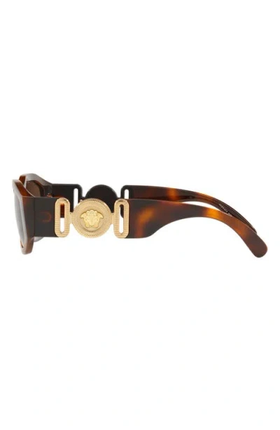 Versace Eyewear Rectangular Frame Sunglasses In Brown