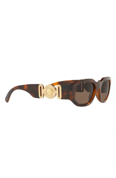 Versace Eyewear Rectangular Frame Sunglasses In Brown