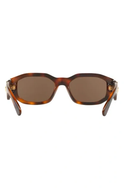 Versace Eyewear Rectangular Frame Sunglasses In Brown