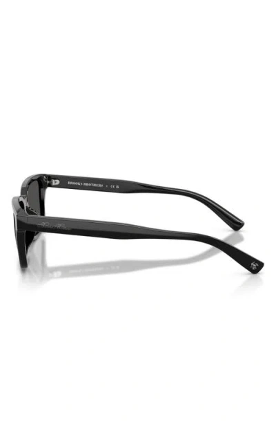 Brooks Brothers 53mm Rectangular Sunglasses In Black