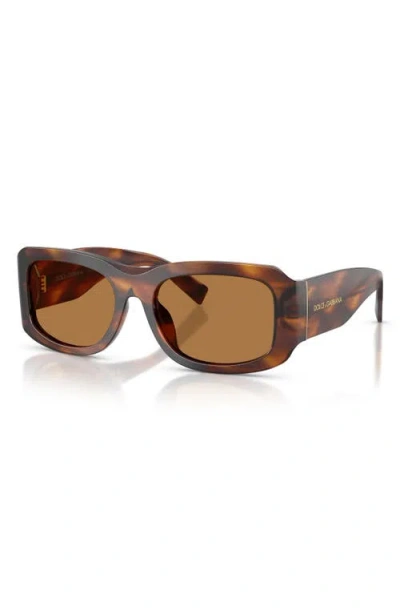 Dolce & Gabbana Dolce  Gabbana Eyewear Rectangular Frame Sunglasses In Brown