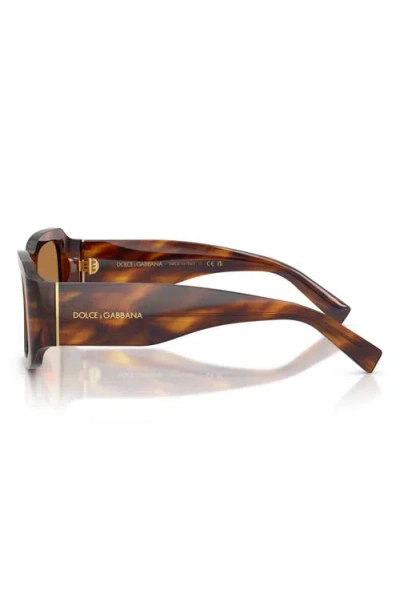 Dolce & Gabbana Dolce  Gabbana Eyewear Rectangular Frame Sunglasses In Brown