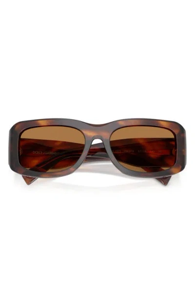 Dolce & Gabbana Dolce  Gabbana Eyewear Rectangular Frame Sunglasses In Brown