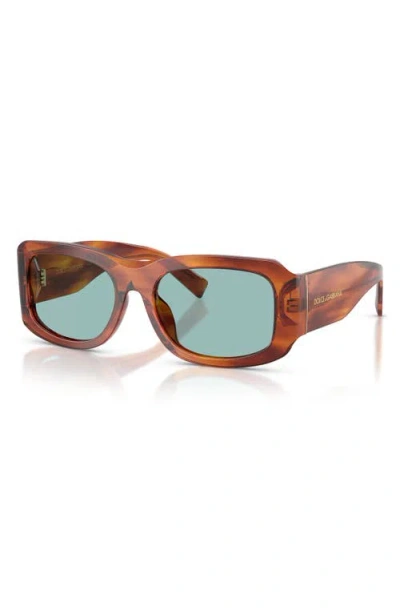 Dolce & Gabbana Oversized Rectangular Sunglasses In Brown