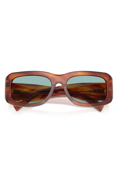 Dolce & Gabbana Oversized Rectangular Sunglasses In Brown
