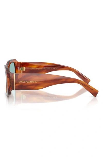 Dolce & Gabbana Oversized Rectangular Sunglasses In Brown