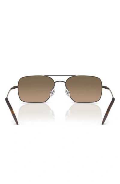 Oliver Peoples 55mm Victory Ii Polarized Rectangular Sunglasses In Brown