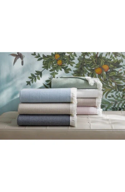 Matouk Leo Fringed Throw Blanket In Blue
