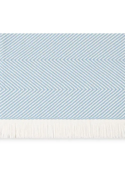 Matouk Leo Fringed Throw Blanket In Blue