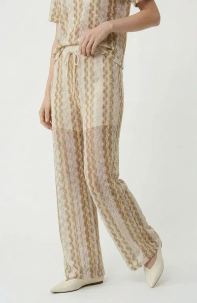 Vero Moda Teresa Open Stitch Stripe Drawstring Pants In Multi