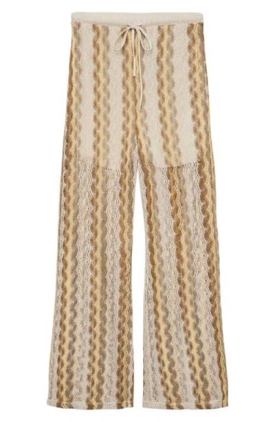 Vero Moda Teresa Open Stitch Stripe Drawstring Pants In Multi