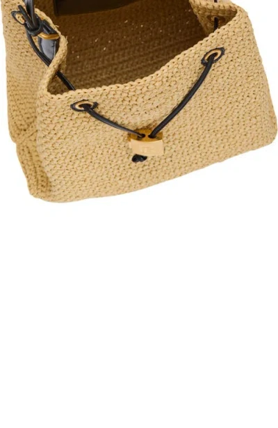 Balmain Pulse Crochet And Leather Backpack In Nude