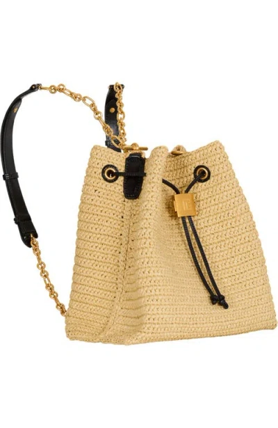 Balmain Pulse Crochet And Leather Backpack In Nude