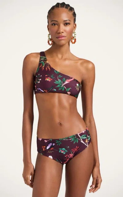 La Doublej Goddess One-shoulder Floral-print Bikini Top In Multi