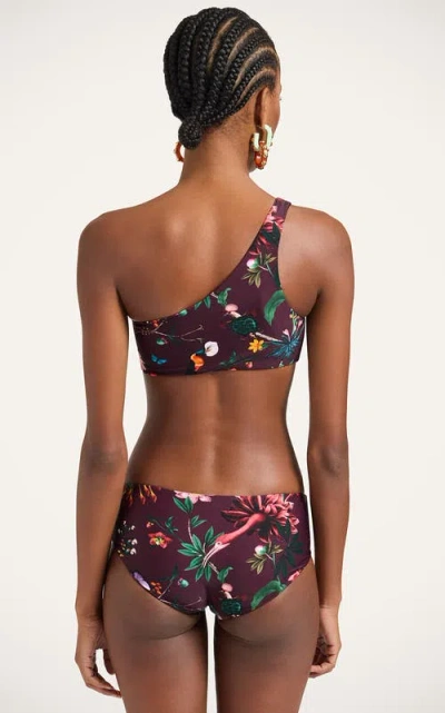 La Doublej Goddess One-shoulder Floral-print Bikini Top In Multi
