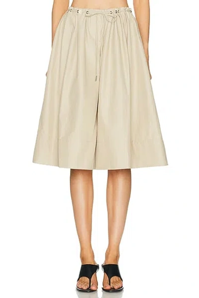 Brandon Maxwell Sutton Drawstring Wide-leg Bermuda Shorts In Neutral