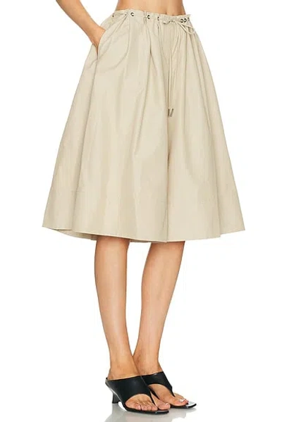 Brandon Maxwell Sutton Drawstring Wide-leg Bermuda Shorts In Neutral