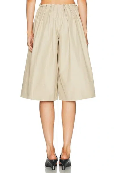 Brandon Maxwell Sutton Drawstring Wide-leg Bermuda Shorts In Neutral