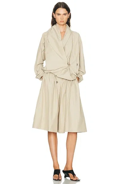 Brandon Maxwell Sutton Drawstring Wide-leg Bermuda Shorts In Neutral