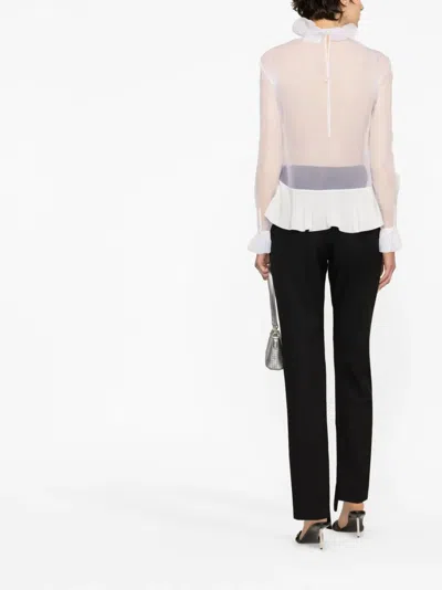 Givenchy Ruffled Asymmetric Blouse In White