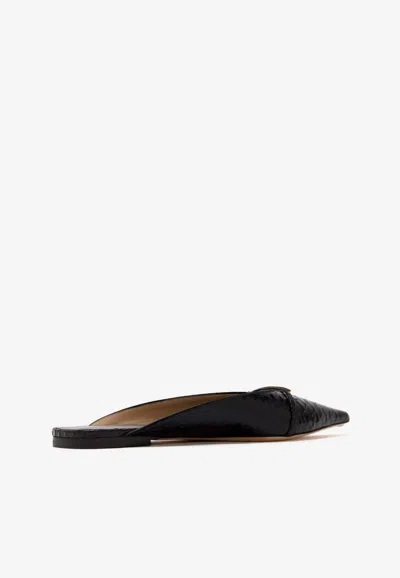 Tom Ford Python-embossed Leather Julianne Mules In Black