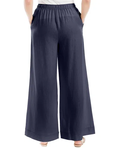 Max Studio Drawstring Linen Pant In Blue