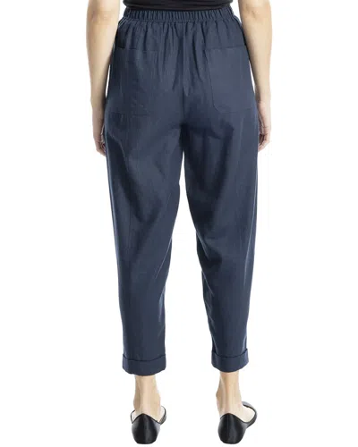 Max Studio Linen-blend Pant In Blue