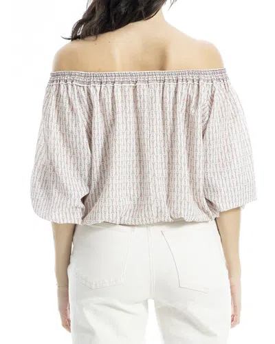 Max Studio Smock Neck Bubble Hem Blouse In Pink