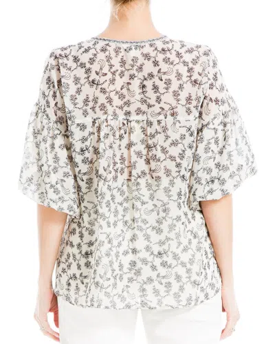 Max Studio V Neck Blouse In White