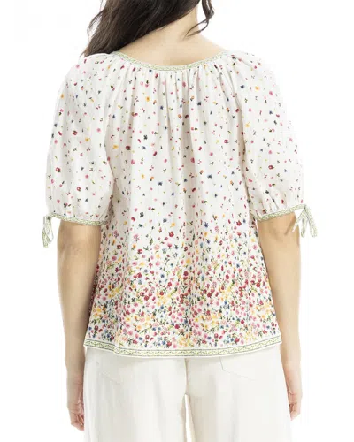 Max Studio Tie-sleeve Blouse In Multi