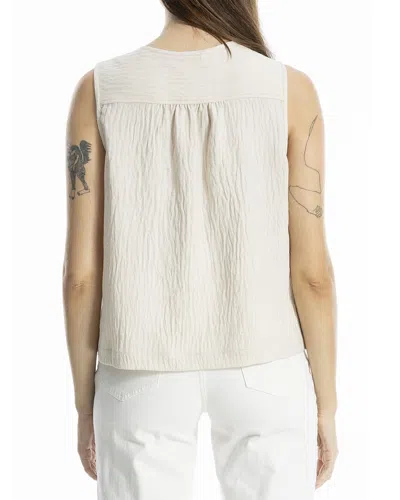 Max Studio Pleated Button-front Blouse In Brown