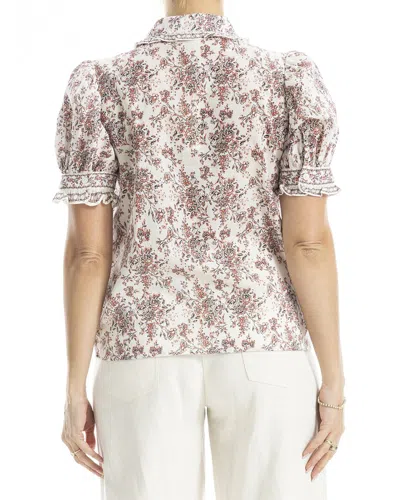 Max Studio Collar Top In Multi