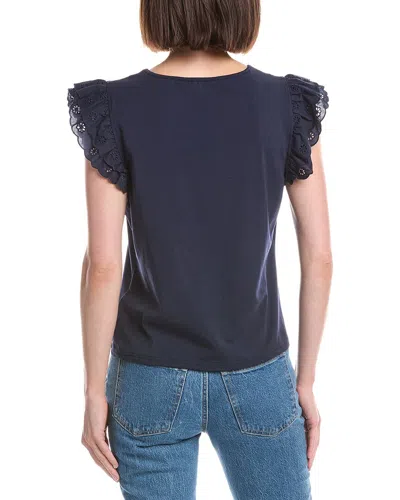 Nanette Lepore Solid Blouse In Blue