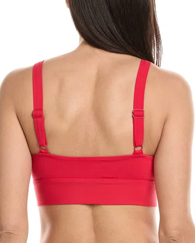 Robin Piccone Ava Tie Front Bikini Top In Red