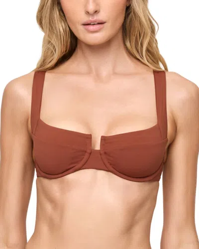 L*space Lspace Mako Underwire Bikini Top In Brown