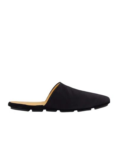 Tom Ford Flat Leather Slippers In Black