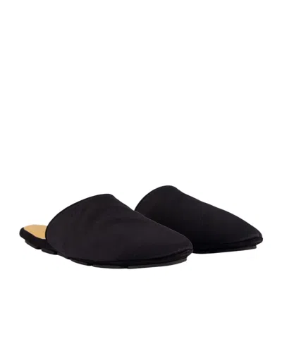 Tom Ford Flat Leather Slippers In Black