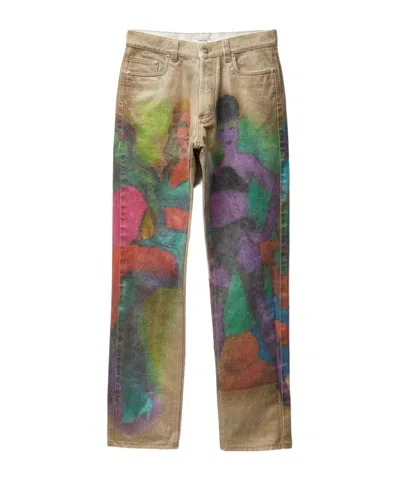 Versace Printed Straight Jeans In Multi